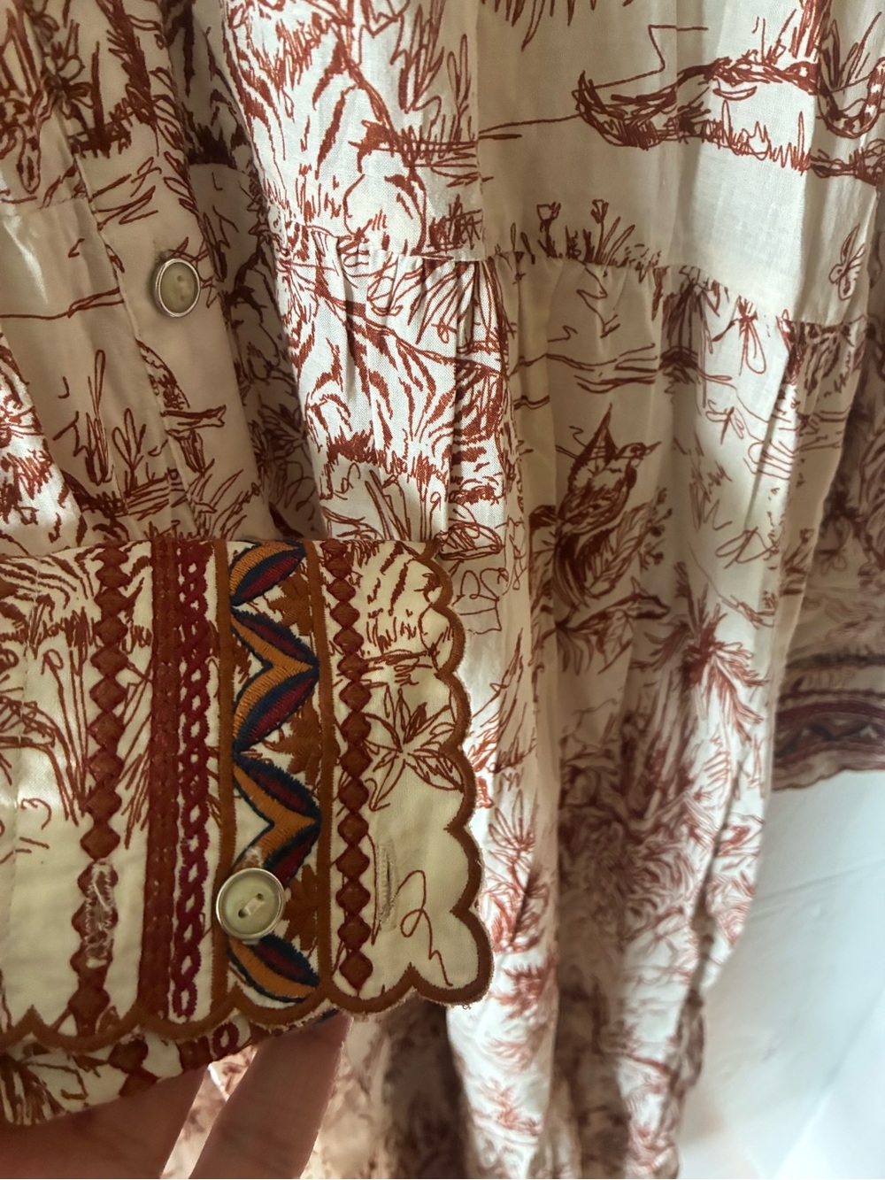 Johnny Was Rho Tiered Midi Dress Dress Jungle Toile Boho Vacation - Picture 5 of 6